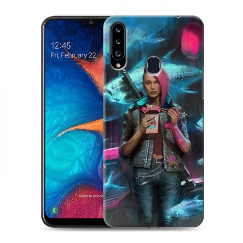 Дизайнерский пластиковый чехол для Samsung Galaxy A20s Cyberpunk 2077