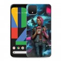 Дизайнерский пластиковый чехол для Google Pixel 4 XL Cyberpunk 2077