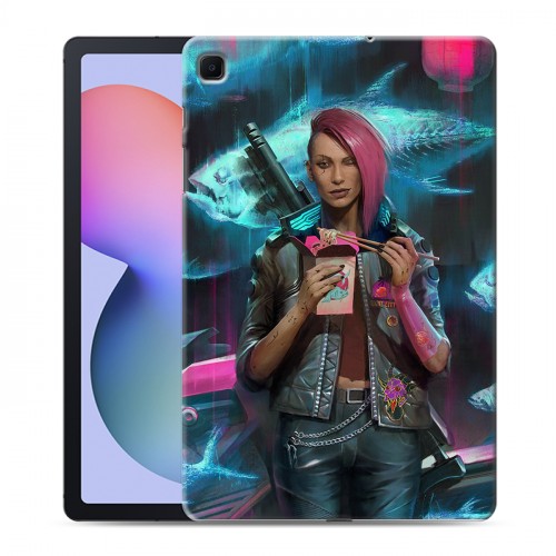 Дизайнерский силиконовый чехол для Samsung Galaxy Tab S6 Lite Cyberpunk 2077