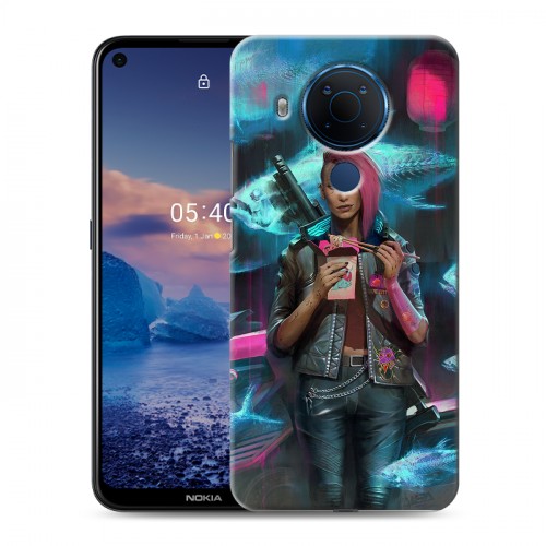 Дизайнерский силиконовый чехол для Nokia 5.4 Cyberpunk 2077