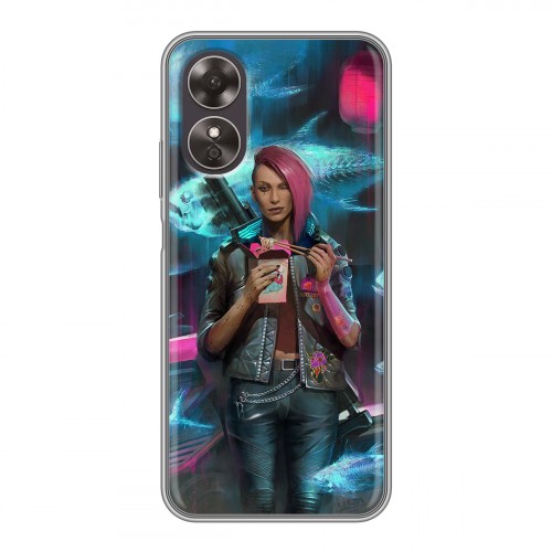 Дизайнерский силиконовый чехол для OPPO A17 Cyberpunk 2077