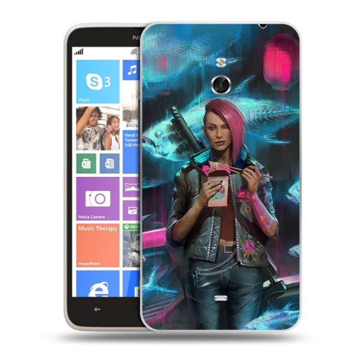 Дизайнерский пластиковый чехол для Nokia Lumia 1320 Cyberpunk 2077