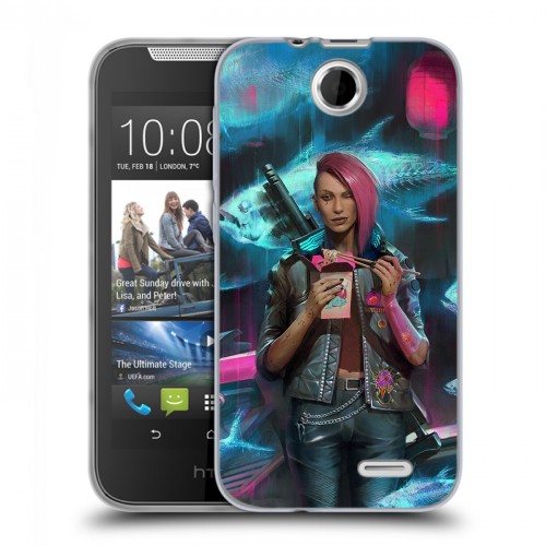 Дизайнерский силиконовый чехол для HTC Desire 310 Cyberpunk 2077
