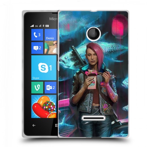 Дизайнерский пластиковый чехол для Microsoft Lumia 435 Cyberpunk 2077