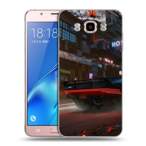 Дизайнерский силиконовый с усиленными углами чехол для Samsung Galaxy J5 (2016) Cyberpunk 2077