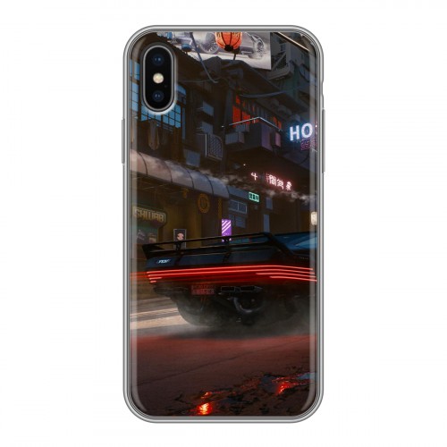 Дизайнерский силиконовый чехол для Iphone x10 Cyberpunk 2077