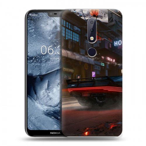 Дизайнерский пластиковый чехол для Nokia 6.1 Plus Cyberpunk 2077