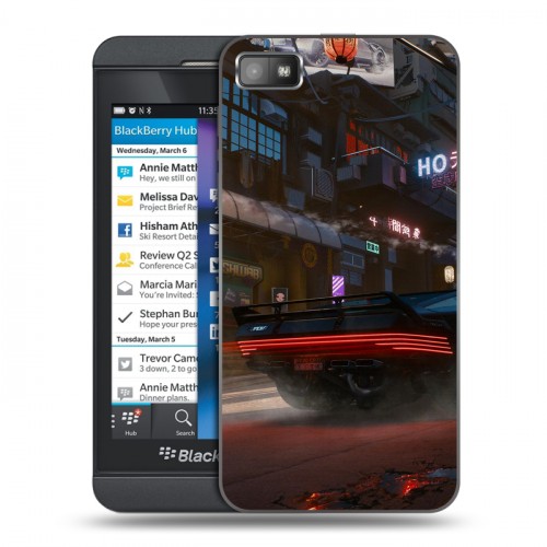Дизайнерский пластиковый чехол для BlackBerry Z10 Cyberpunk 2077