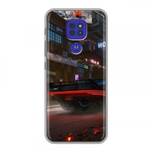 Дизайнерский силиконовый чехол для Motorola Moto G9 Play Cyberpunk 2077