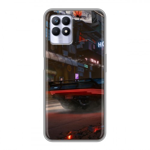 Дизайнерский силиконовый чехол для Realme 8i Cyberpunk 2077