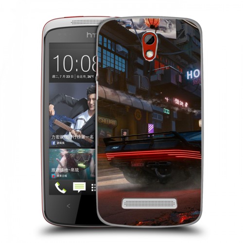 Дизайнерский пластиковый чехол для HTC Desire 500 Cyberpunk 2077