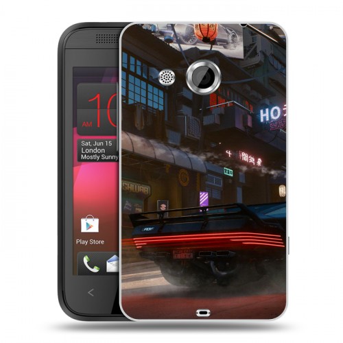 Дизайнерский пластиковый чехол для HTC Desire 200 Cyberpunk 2077