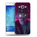 Дизайнерский пластиковый чехол для Samsung Galaxy A8 Cyberpunk 2077