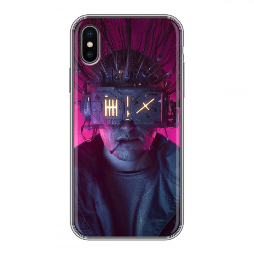 Дизайнерский силиконовый чехол для Iphone x10 Cyberpunk 2077