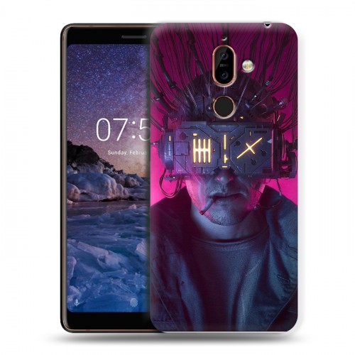 Дизайнерский пластиковый чехол для Nokia 7 Plus Cyberpunk 2077