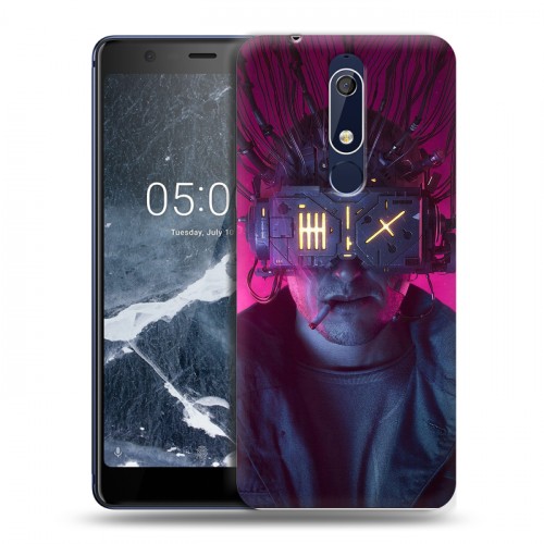 Дизайнерский пластиковый чехол для Nokia 5.1 Cyberpunk 2077