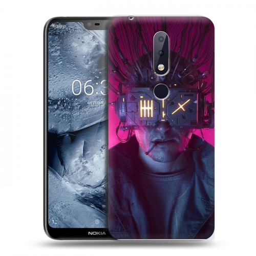 Дизайнерский пластиковый чехол для Nokia 6.1 Plus Cyberpunk 2077