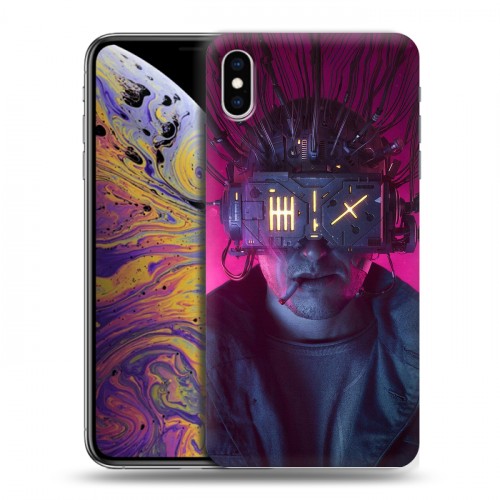 Дизайнерский силиконовый чехол для Iphone Xs Max Cyberpunk 2077