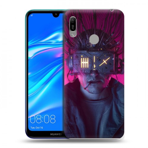 Дизайнерский пластиковый чехол для Huawei Y6 (2019) Cyberpunk 2077