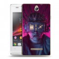 Дизайнерский пластиковый чехол для Sony Xperia E Cyberpunk 2077