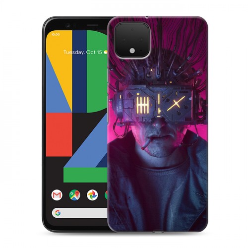 Дизайнерский пластиковый чехол для Google Pixel 4 Cyberpunk 2077