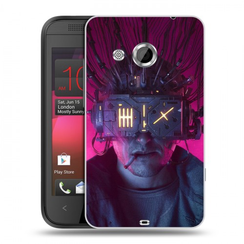 Дизайнерский пластиковый чехол для HTC Desire 200 Cyberpunk 2077