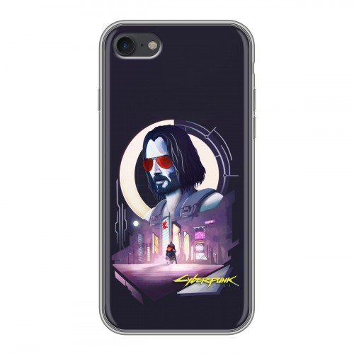 Дизайнерский силиконовый чехол для Iphone 7 Cyberpunk 2077