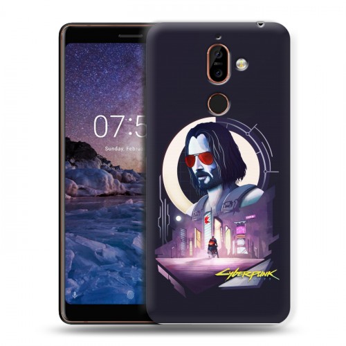 Дизайнерский пластиковый чехол для Nokia 7 Plus Cyberpunk 2077