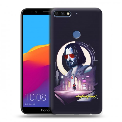 Дизайнерский пластиковый чехол для Huawei Honor 7C Pro Cyberpunk 2077