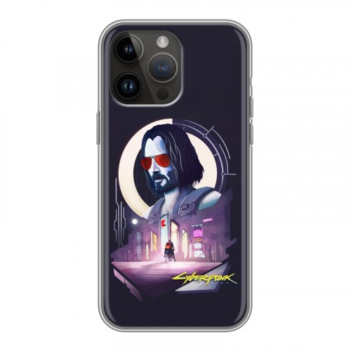 Дизайнерский силиконовый с усиленными углами чехол для Iphone 14 Pro Max Cyberpunk 2077