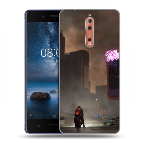 Дизайнерский пластиковый чехол для Nokia 8 Cyberpunk 2077