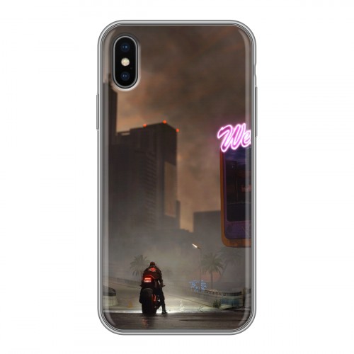 Дизайнерский силиконовый чехол для Iphone x10 Cyberpunk 2077