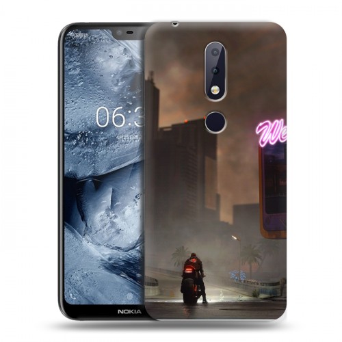 Дизайнерский пластиковый чехол для Nokia 6.1 Plus Cyberpunk 2077