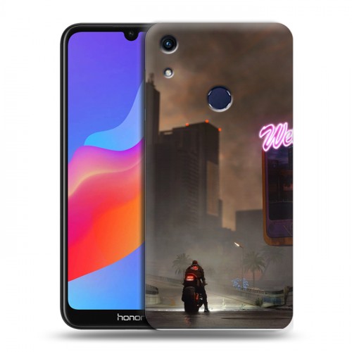 Дизайнерский пластиковый чехол для Huawei Honor 8A Cyberpunk 2077