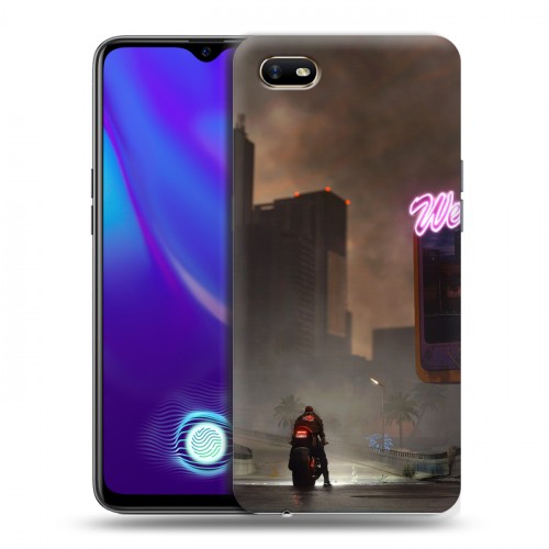 Дизайнерский силиконовый с усиленными углами чехол для OPPO A1k Cyberpunk 2077