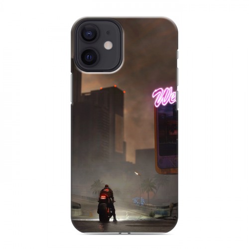 Дизайнерский пластиковый чехол для Iphone 12 Mini Cyberpunk 2077