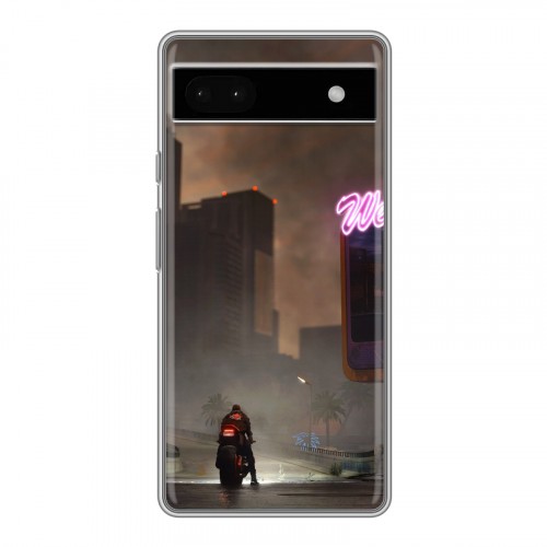 Дизайнерский силиконовый с усиленными углами чехол для Google Pixel 6a Cyberpunk 2077