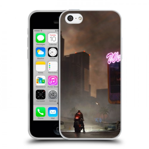 Дизайнерский пластиковый чехол для Iphone 5c Cyberpunk 2077