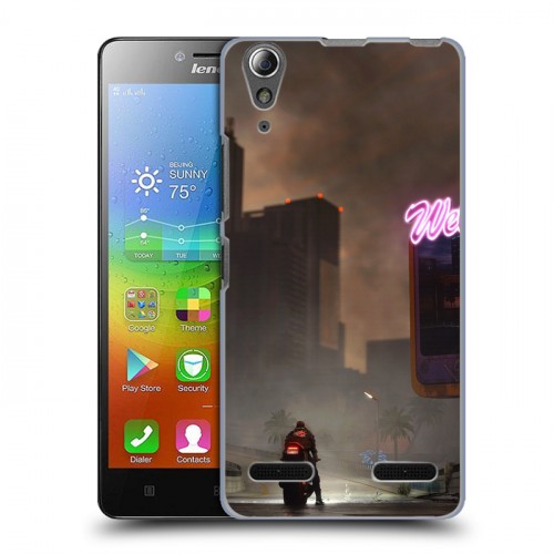 Дизайнерский пластиковый чехол для Lenovo A6000 Cyberpunk 2077