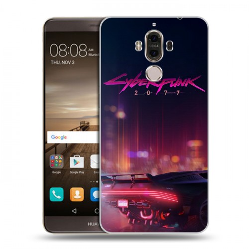 Дизайнерский пластиковый чехол для Huawei Mate 9 Cyberpunk 2077