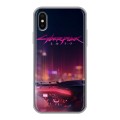 Дизайнерский силиконовый чехол для Iphone x10 Cyberpunk 2077