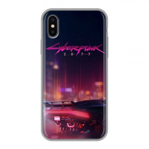 Дизайнерский силиконовый чехол для Iphone x10 Cyberpunk 2077