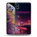 Дизайнерский силиконовый чехол для Iphone Xs Max Cyberpunk 2077