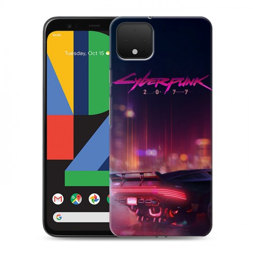 Дизайнерский пластиковый чехол для Google Pixel 4 Cyberpunk 2077