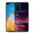 Дизайнерский пластиковый чехол для Huawei P40 Cyberpunk 2077