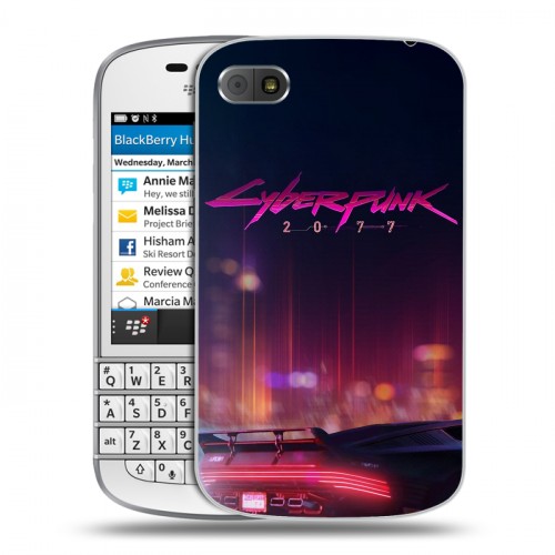 Дизайнерский пластиковый чехол для BlackBerry Q10 Cyberpunk 2077
