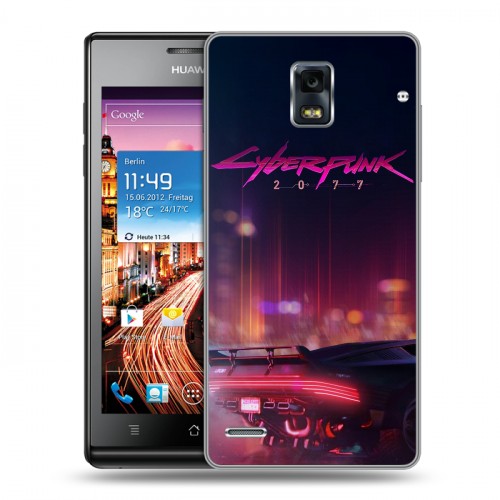 Дизайнерский пластиковый чехол для Huawei Ascend P1 Cyberpunk 2077