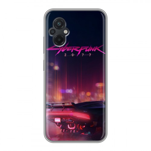 Дизайнерский силиконовый с усиленными углами чехол для Xiaomi Poco M5 Cyberpunk 2077