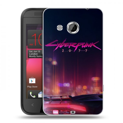 Дизайнерский пластиковый чехол для HTC Desire 200 Cyberpunk 2077