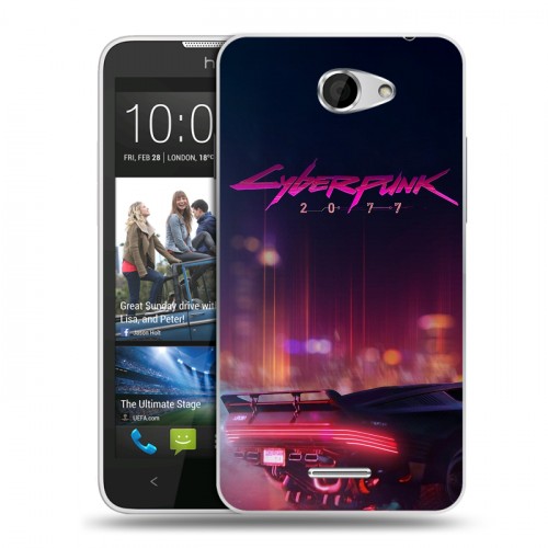 Дизайнерский пластиковый чехол для HTC Desire 516 Cyberpunk 2077